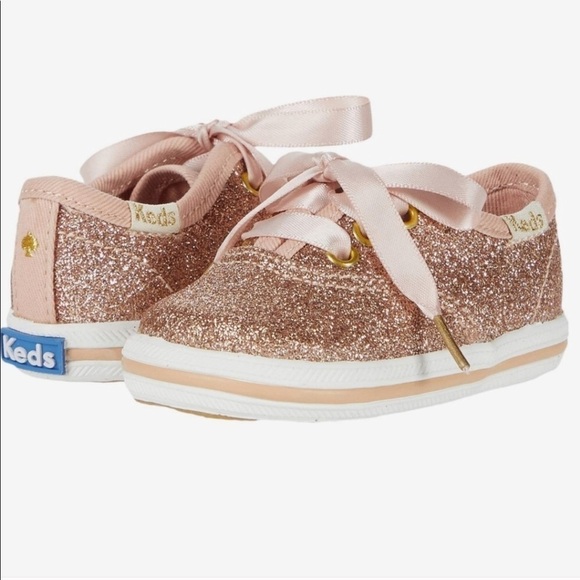 Kate Spade X Keds Rose Gold Glitter Sneakers Baby - Picture 1 of 11